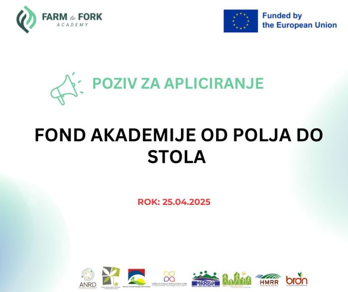 Poziv za apliciranje Fond Akademije od polja do stola