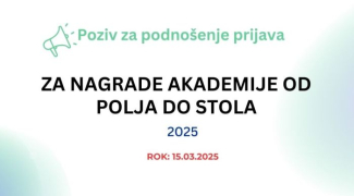 PRVO IZDANJE NAGRADE AKADEMIJE OD POLJA DO STOLA